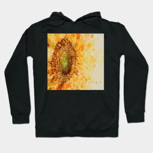 Abstract Watercolor Sunflower Hoodie